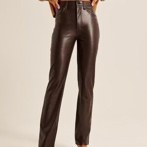Brown High Rise 90s Relaxed Leather Pants